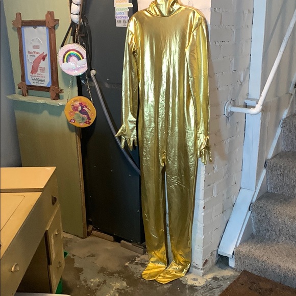 Pre-Halloween Sale: Gold Unisex Men/Women Costume Bodysuit Regular Medium - Picture 1 of 11